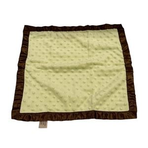 Bearington Avocado Green Brown Textured Popcorn Mink Satin Baby Security Lovey